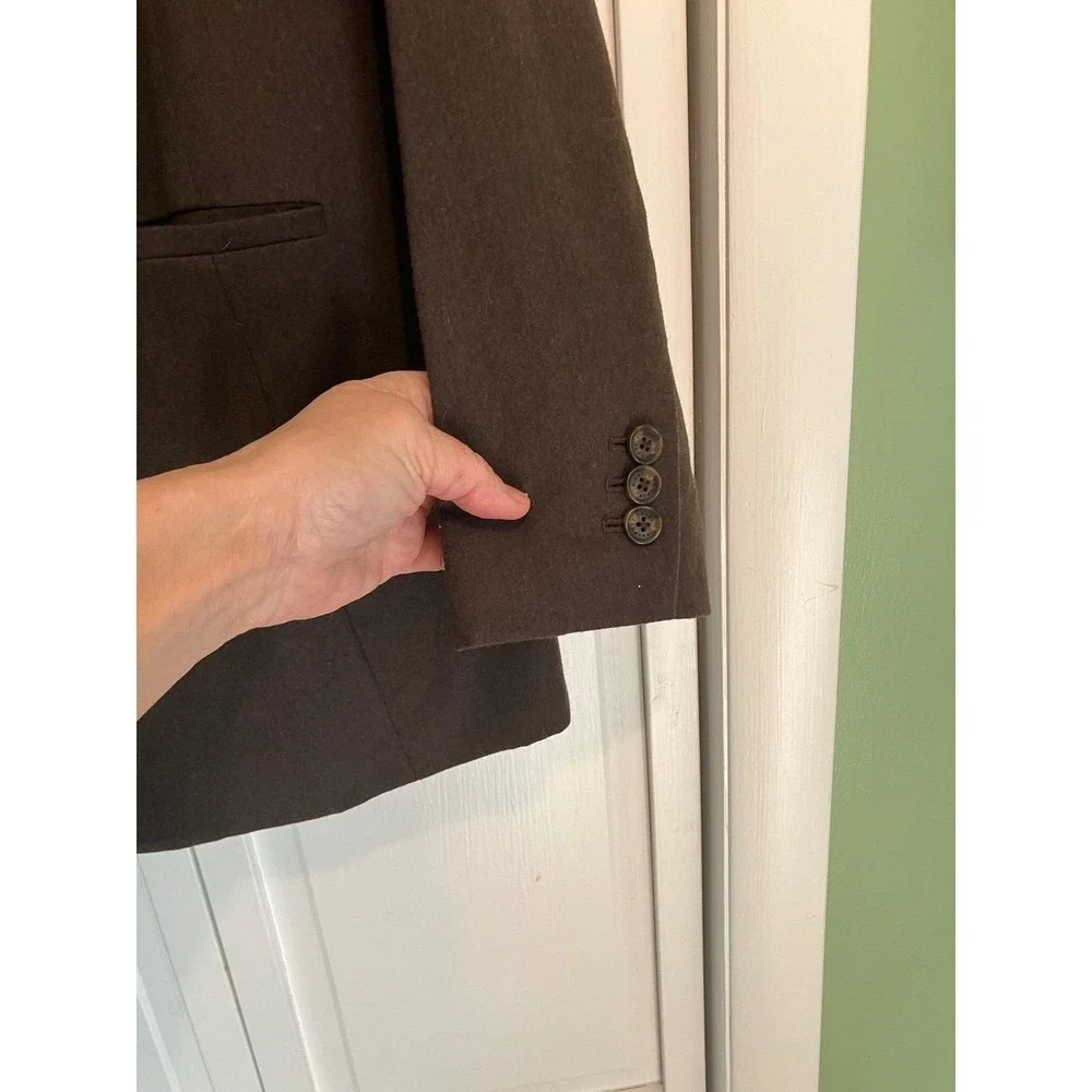 Talbots‎ Mocha Brown Wool Blend Blazer Jacket 
